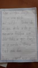 Tajino pismo učiteljici